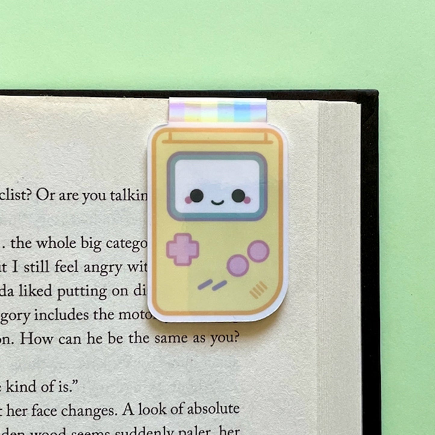 Rainbow Gameboy Magnetic Bookmark with Holographic Finish